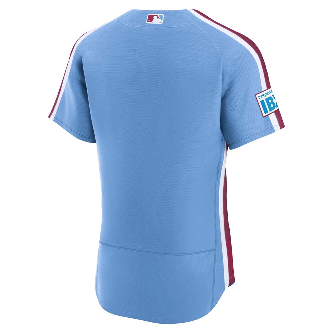 Philadelphia Phillies Nike Light Blue Alternate Sponsor Patch Authentic Jersey