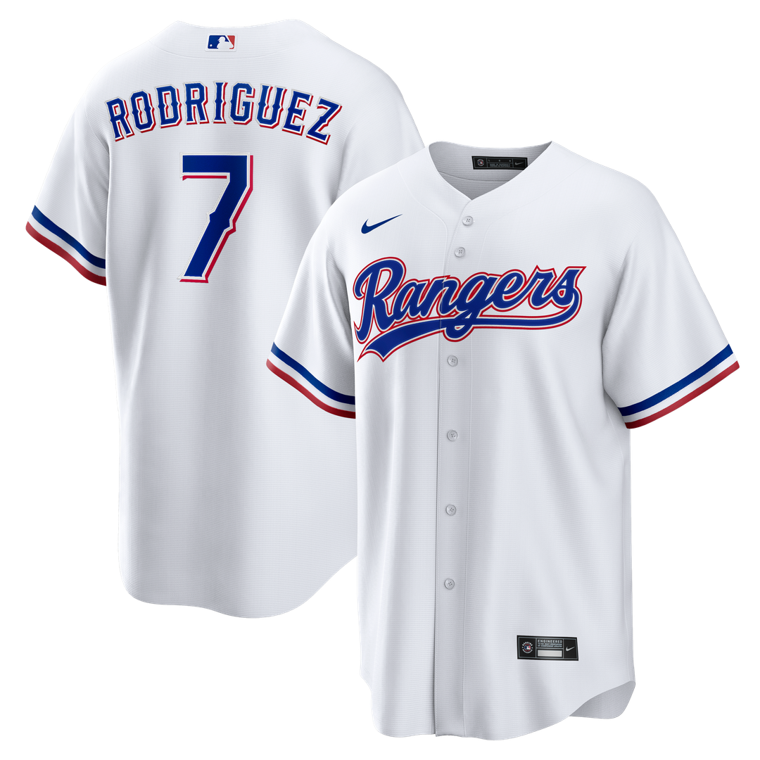 Texas Rangers Ivan Rodriguez Nike White Home Retired Player Replica Jersey
