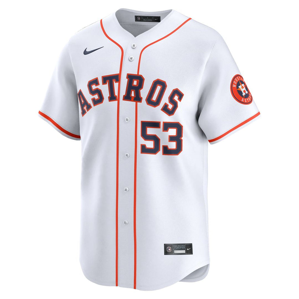 Houston Astros Cristian Javier Nike White Home Limited Player Jersey
