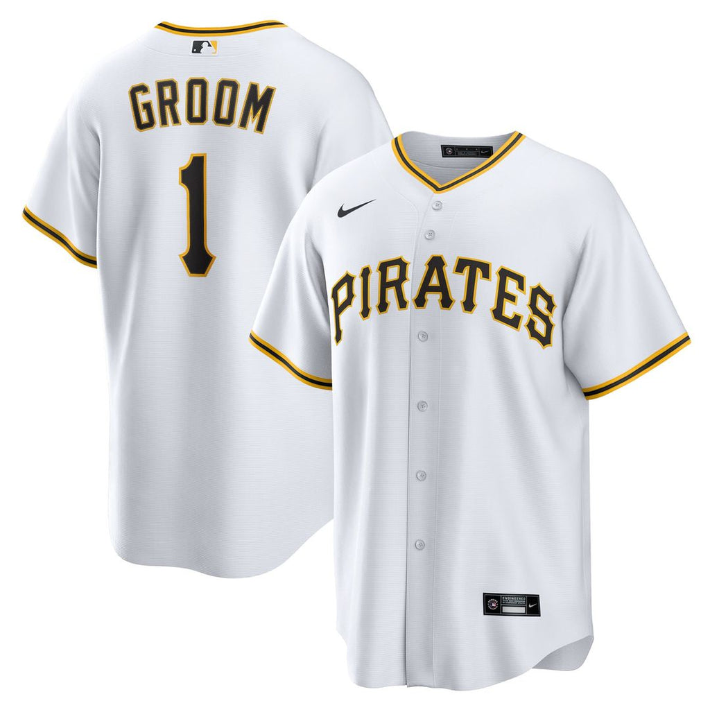 Pittsburgh Pirates Nike White #1 Groom Home Replica Jersey