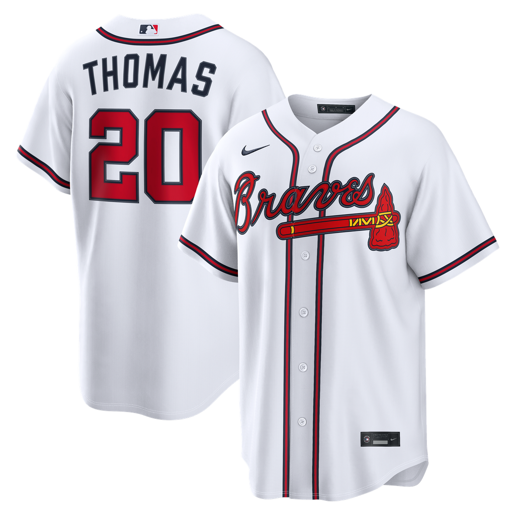 Atlanta Braves Lane Thomas Nike White Home Replica Jersey