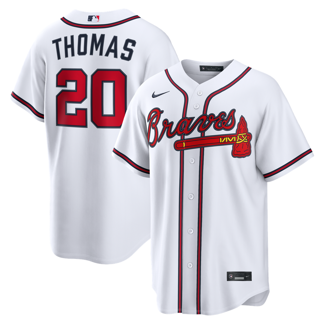 Atlanta Braves Lane Thomas Nike White Home Replica Jersey