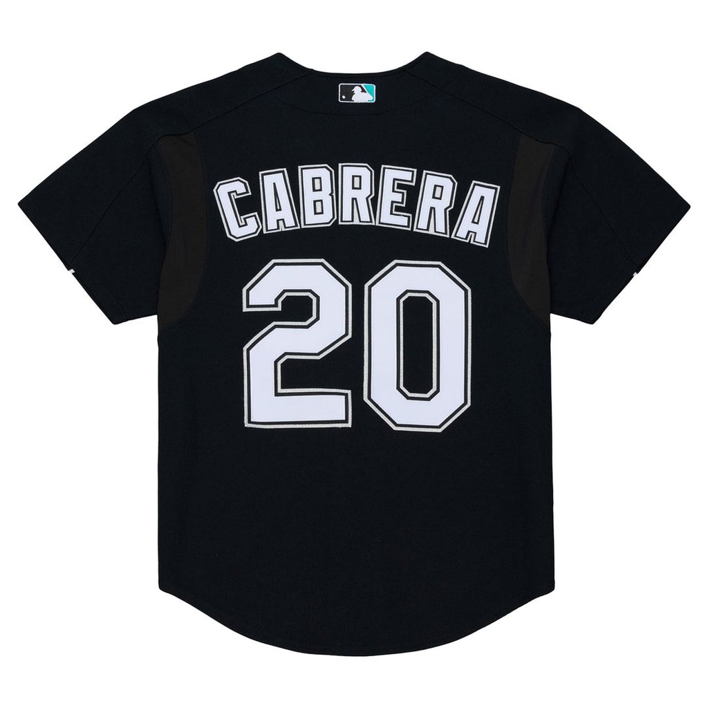Florida Marlins Miguel Cabrera Mitchell & Ness Black 2003 Cooperstown Mesh Batting Practice Button-Up Jersey
