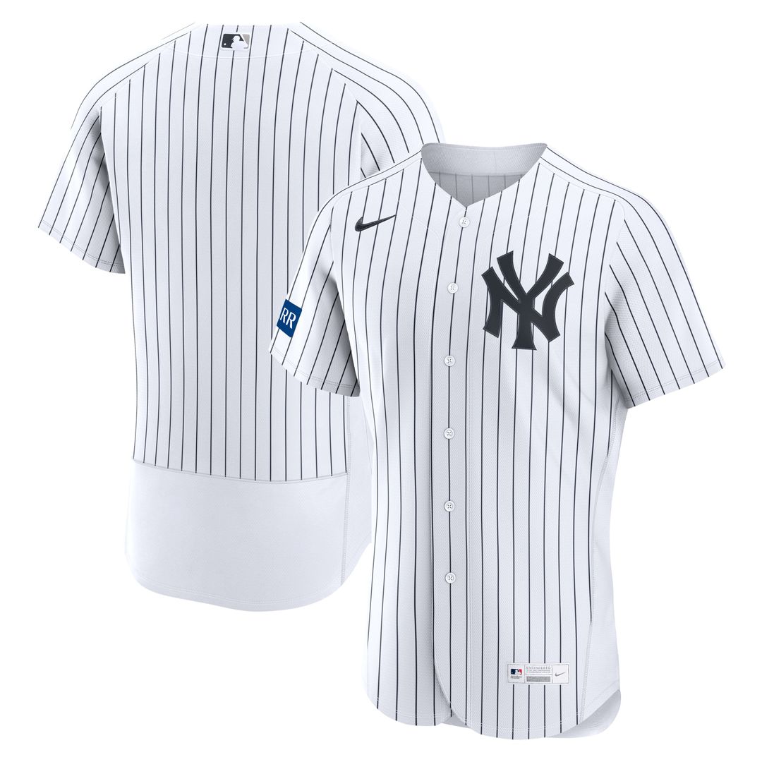 New York Yankees Nike White Home Sponsor Patch Authentic Jersey