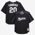 Miami Marlins Miguel Cabrera Mitchell & Ness Black Big & Tall Cooperstown Mesh Batting Practice Jersey