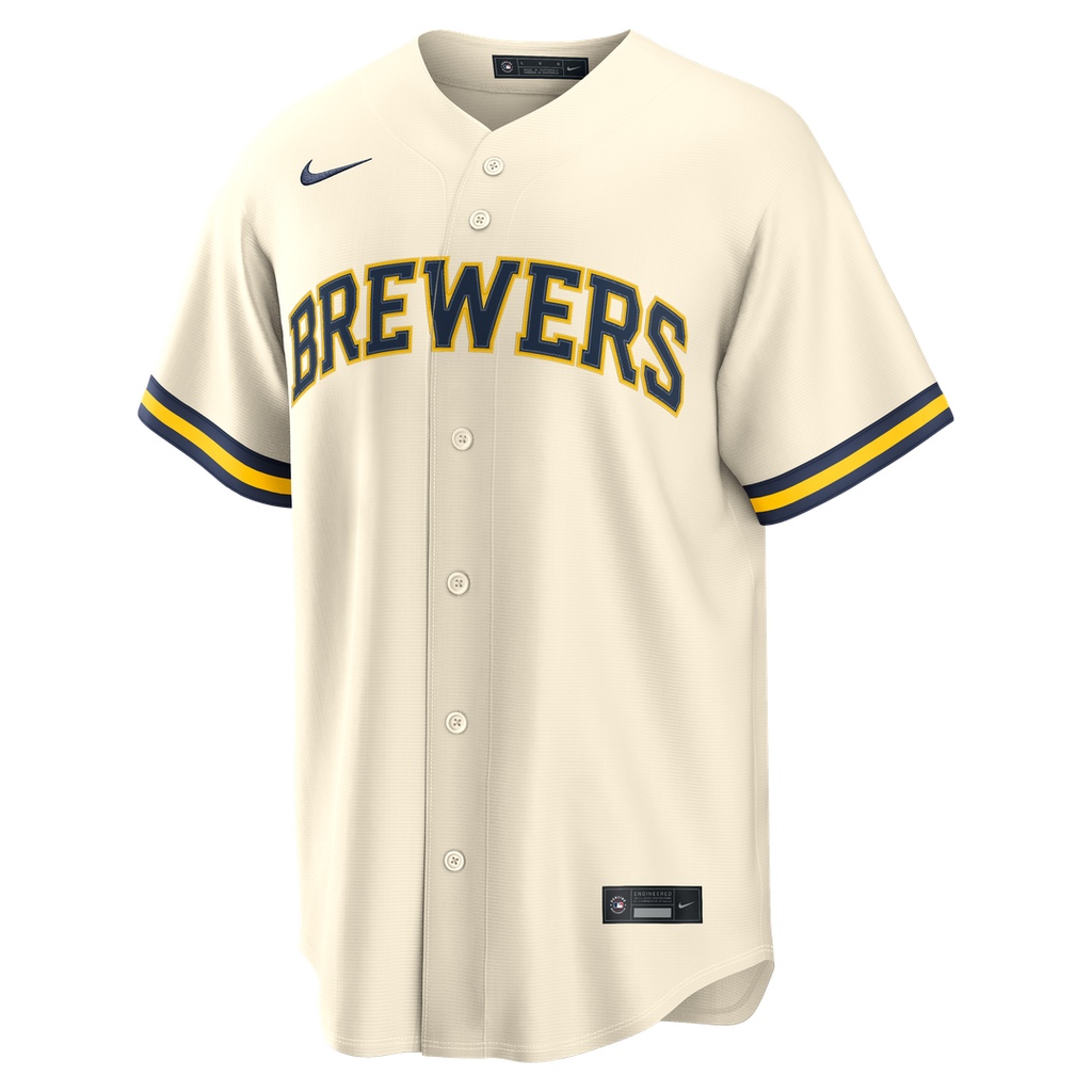 Milwaukee Brewers Dustin May Nike Cream Home Replica Jersey