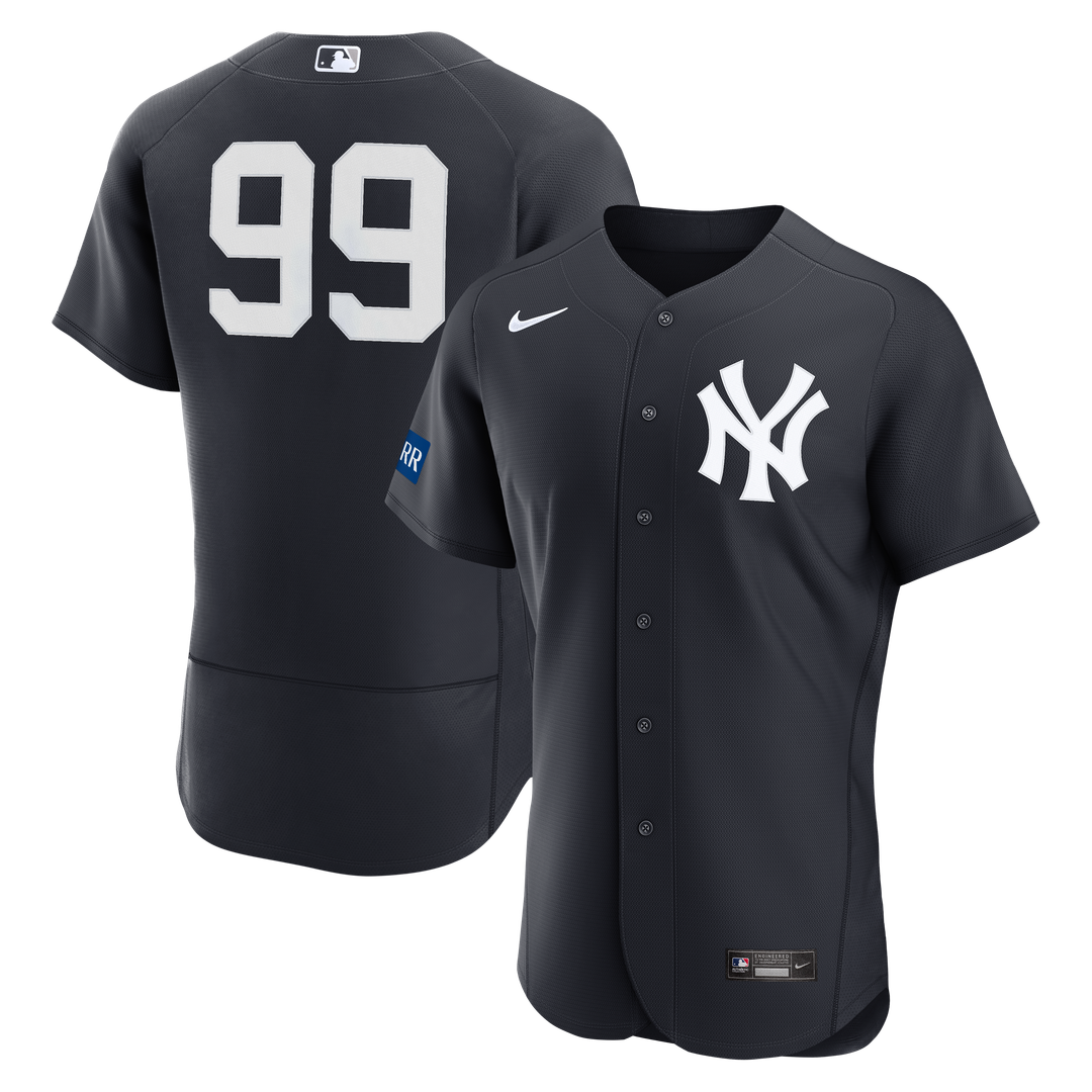 New York Yankees Aaron Judge Nike White Home Authentic Sponsor Patch Jersey