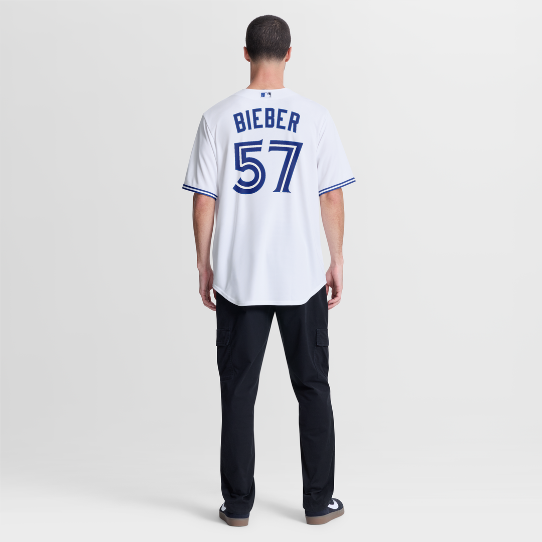 Toronto Blue Jays Shane Bieber Nike White Home Replica Jersey