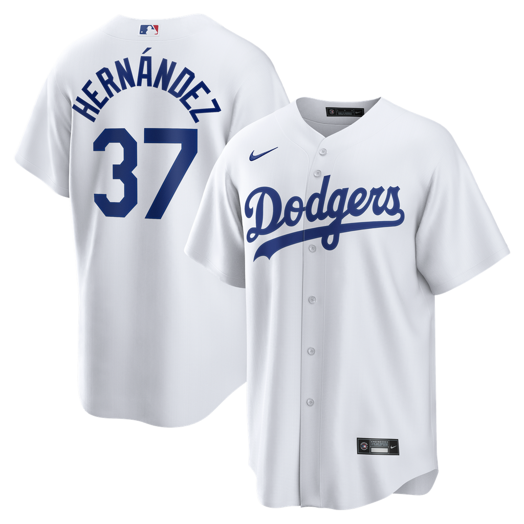 Los Angeles Dodgers Teoscar Hernández Nike White Home Replica Jersey