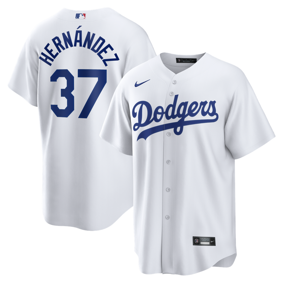 Los Angeles Dodgers Teoscar Hernández Nike White Home Replica Jersey
