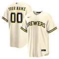 Milwaukee Brewers Nike Cream Home Replica Custom Jersey