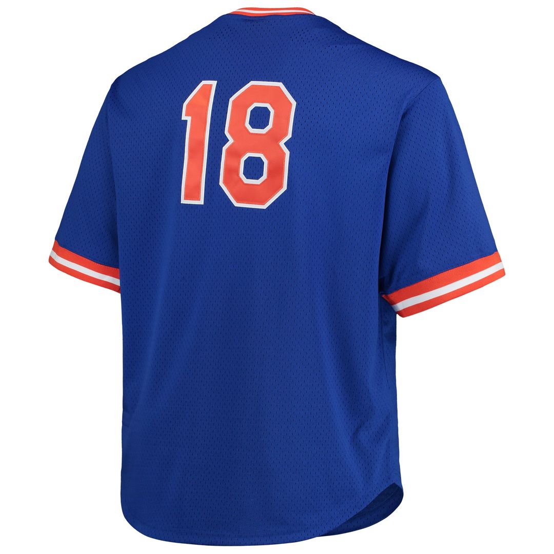 New York Mets Darryl Strawberry Mitchell & Ness Royal Big & Tall Cooperstown Collection Mesh Batting Practice Jersey