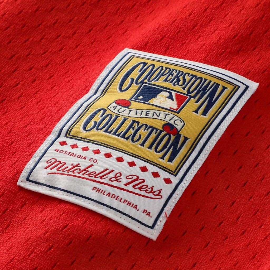 Philadelphia Phillies Jimmy Rollins Mitchell & Ness Red Cooperstown Mesh Batting Practice Button-Up Jersey