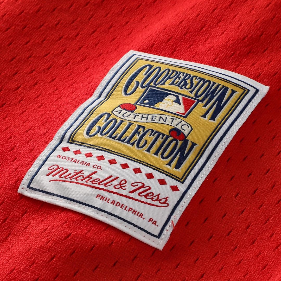 Philadelphia Phillies Jimmy Rollins Mitchell & Ness Red Cooperstown Mesh Batting Practice Button-Up Jersey