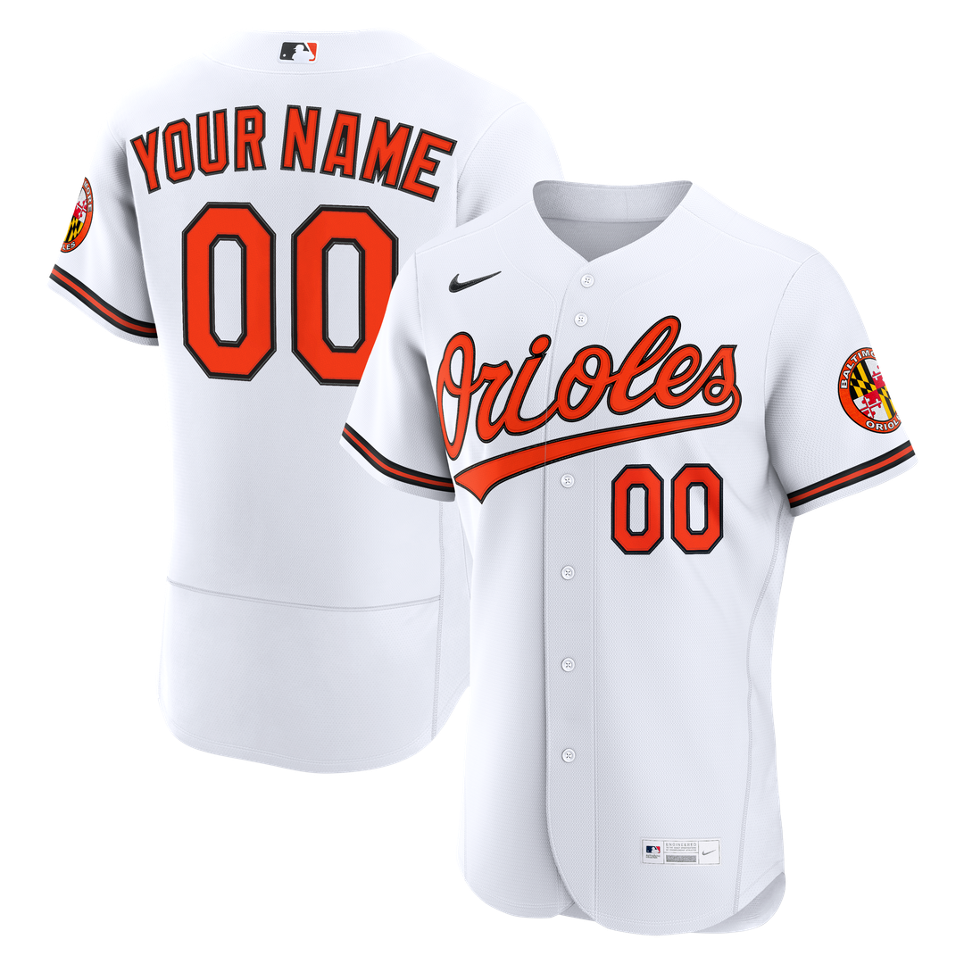 Baltimore Orioles Nike White Home Authentic Custom Jersey