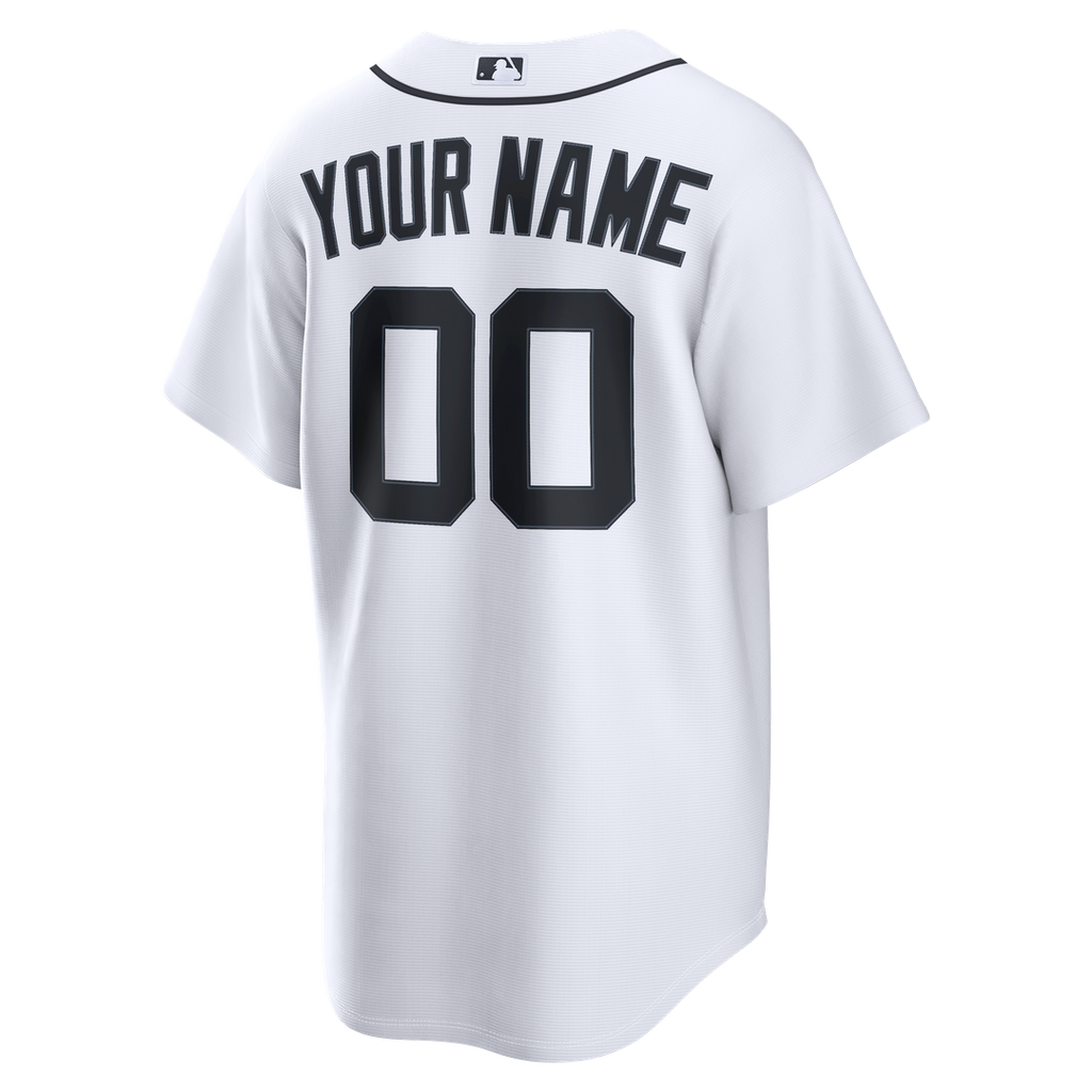Detroit Tigers Nike White Home Replica Custom Jersey