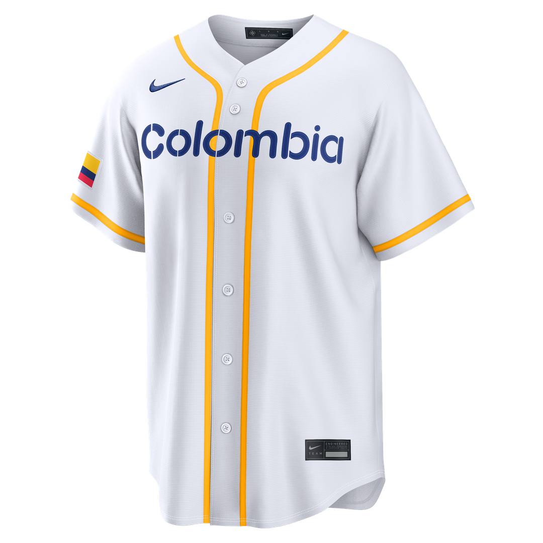 Colombia Baseball Nike White 2026 World Baseball Classic Home Stadium Jersey