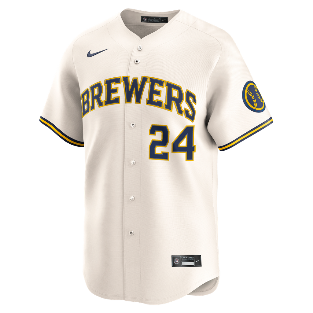 Milwaukee Brewers William Contreras Nike Cream Home Limited Player Jersey