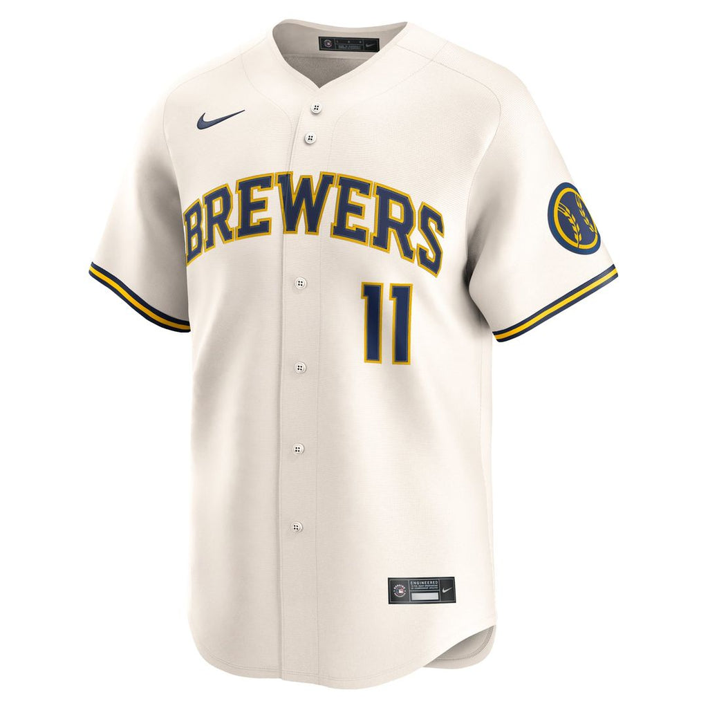 Milwaukee Brewers Jackson Chourio Nike Cream Home Limited Jersey