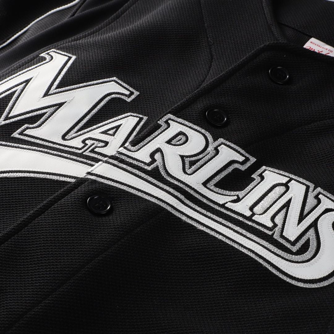 Florida Marlins Dontrelle Willis Mitchell & Ness Black Cooperstown Collection Mesh Batting Practice Button-Up Jersey