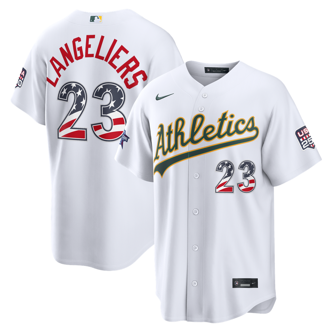 2026 All-Star Edition Stars & Stripes Athletics Shea Langeliers Nike White Stadium Jersey