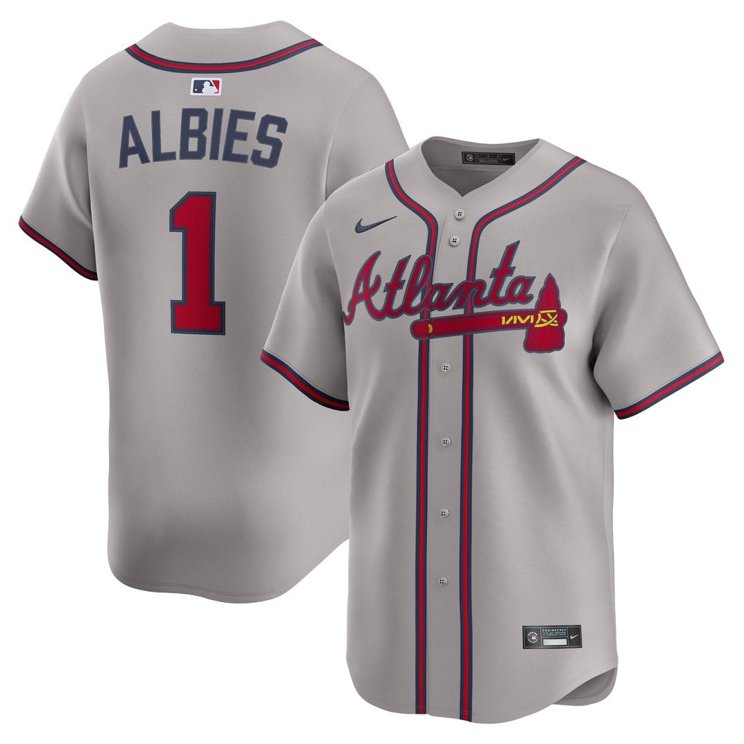 Atlanta Braves Ozzie Albies Nike Gray Road Limited Player Jersey