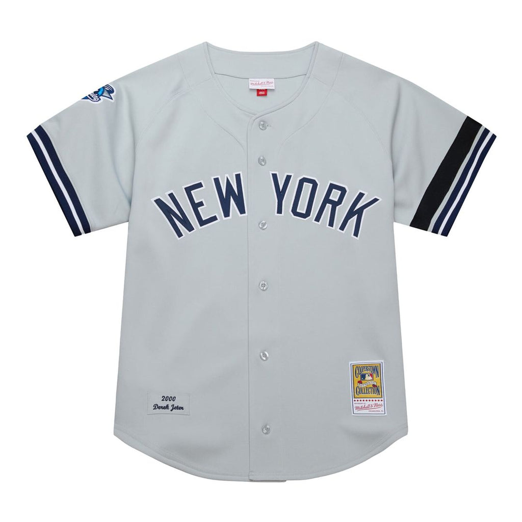 New York Yankees Derek Jeter Mitchell & Ness Gray Cooperstown Collection 2000 World Series Authentic Jersey