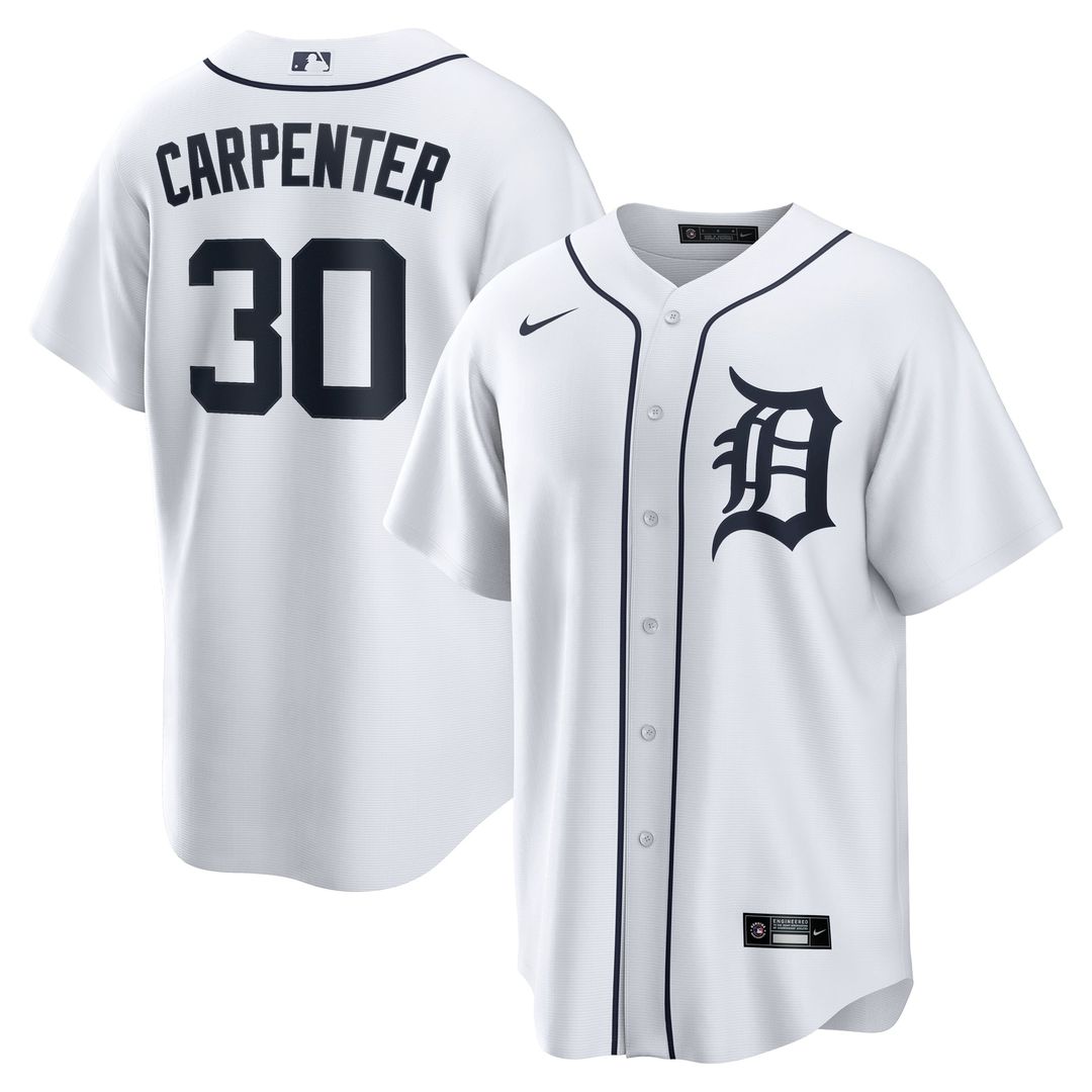 Detroit Tigers Kerry Carpenter Nike White Home Replica Jersey