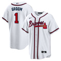 Atlanta Braves Nike White #1 Groom Home Replica Jersey