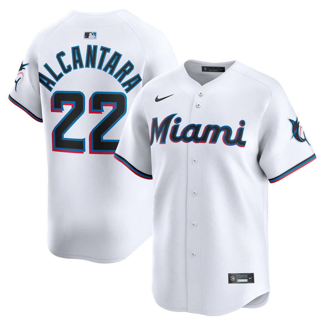 Miami Marlins Sandy Alcantara Nike White Home Limited Player Jersey