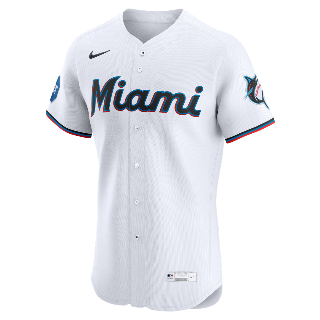 Miami Marlins Nike White Home Elite Jersey