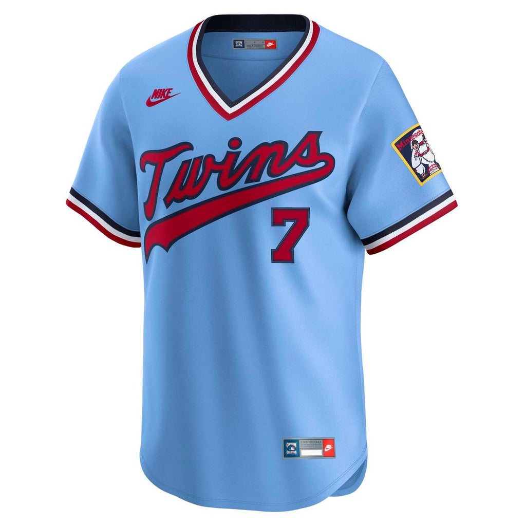 Minnesota Twins Joe Mauer Nike Light Blue Throwback Cooperstown Collection Limited Jersey