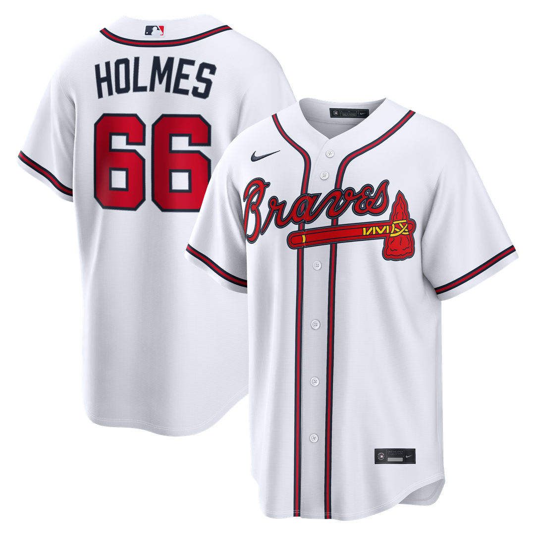Atlanta Braves Grant Holmes Nike White Home Replica Jersey