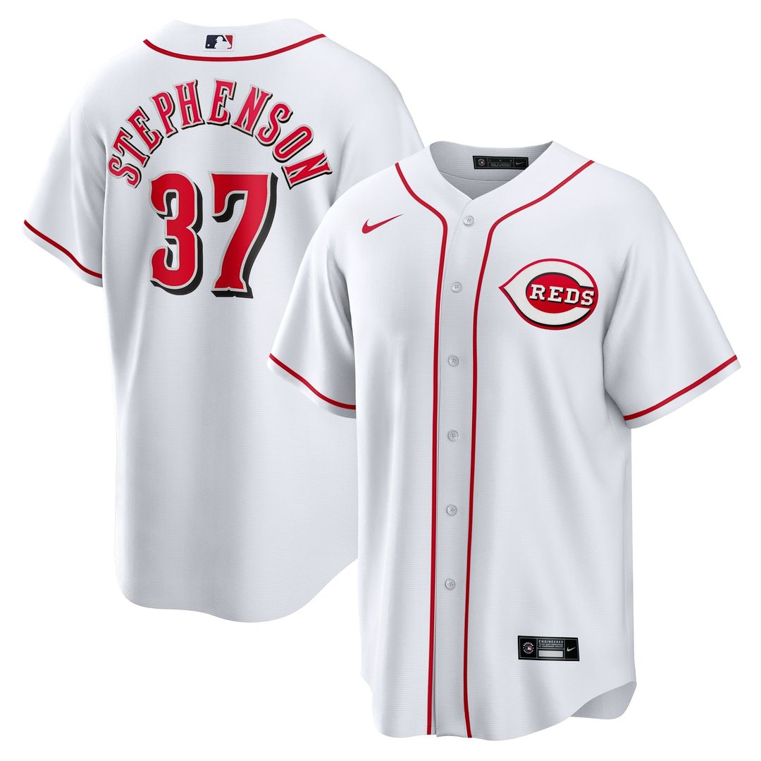 Cincinnati Reds Tyler Stephenson Nike White Home Replica Jersey