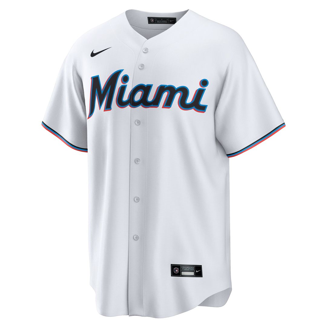 Miami Marlins Nike White #1 Groom Home Replica Jersey