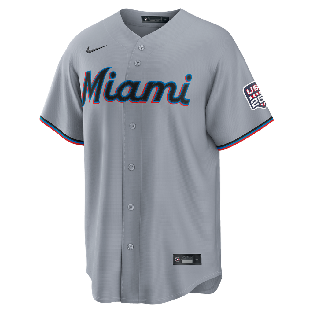 Fourth of July Miami Marlins Kyle Stowers Nike Gray USA 250 Stadium Jersey