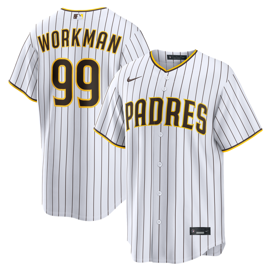 San Diego Padres Gage Workman Nike White Home Replica Jersey