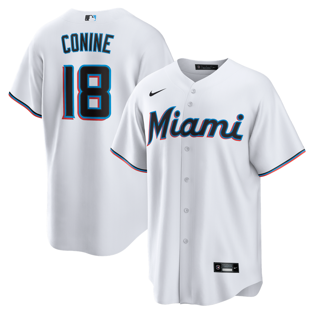 Miami Marlins Griffin Conine Nike White Home Replica Jersey