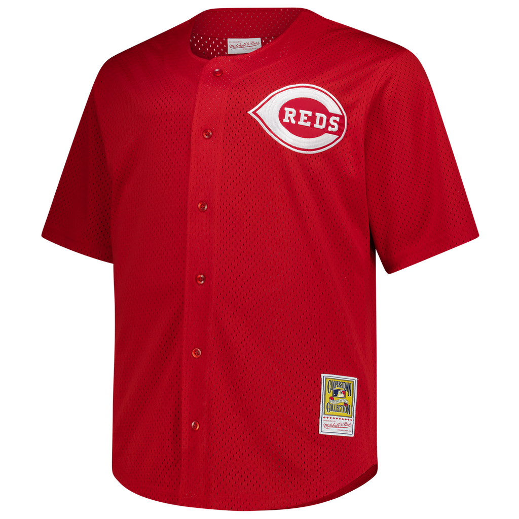 Cincinnati Reds Deion Sanders Mitchell & Ness Red Big & Tall Cooperstown Mesh Batting Practice Jersey