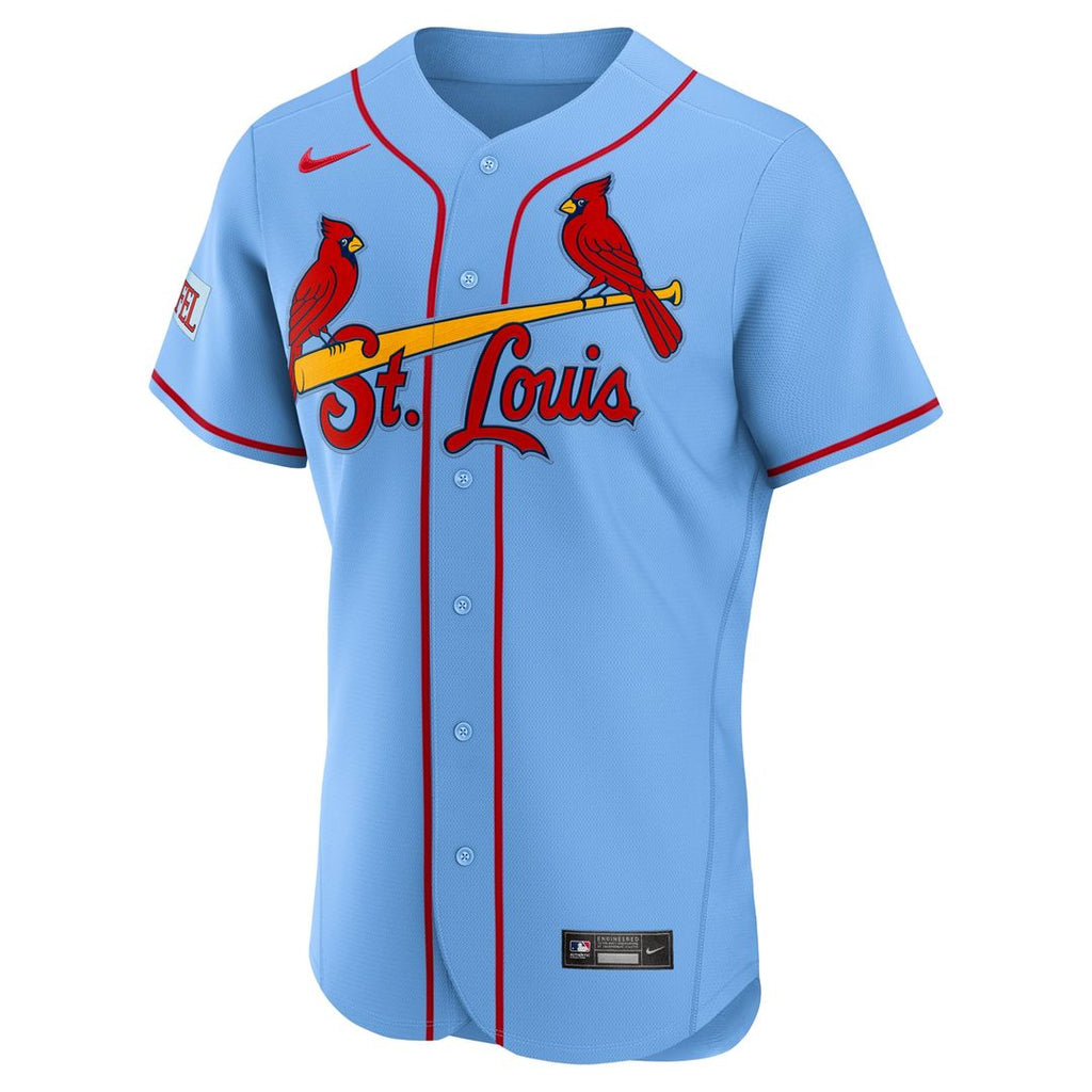 St. Louis Cardinals Nike Light Blue Alternate Sponsor Patch Authentic Jersey