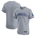 Kansas City Royals Nike Gray Road Vapor Premier Elite Patch Jersey