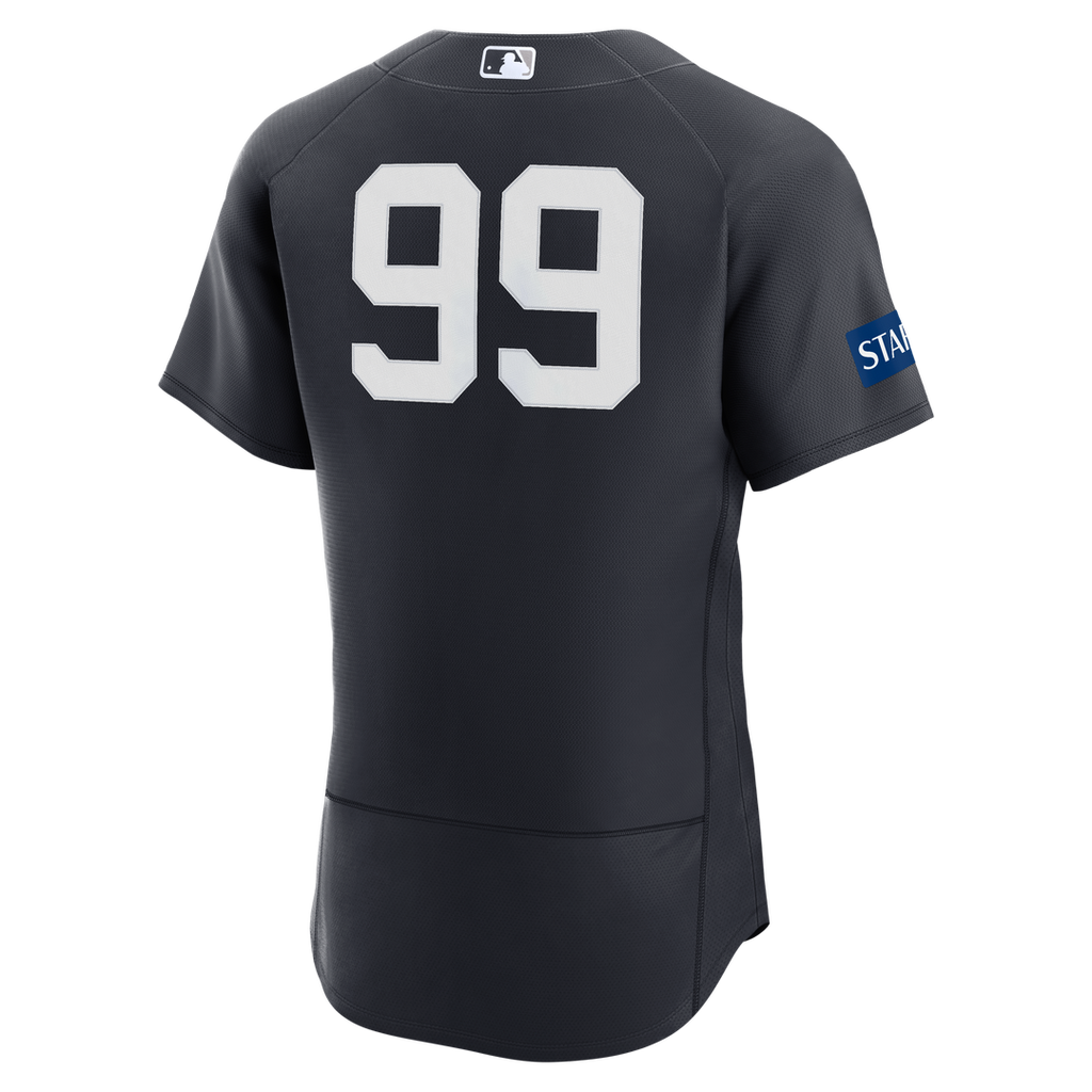 New York Yankees Aaron Judge Nike White Home Authentic Sponsor Patch Jersey
