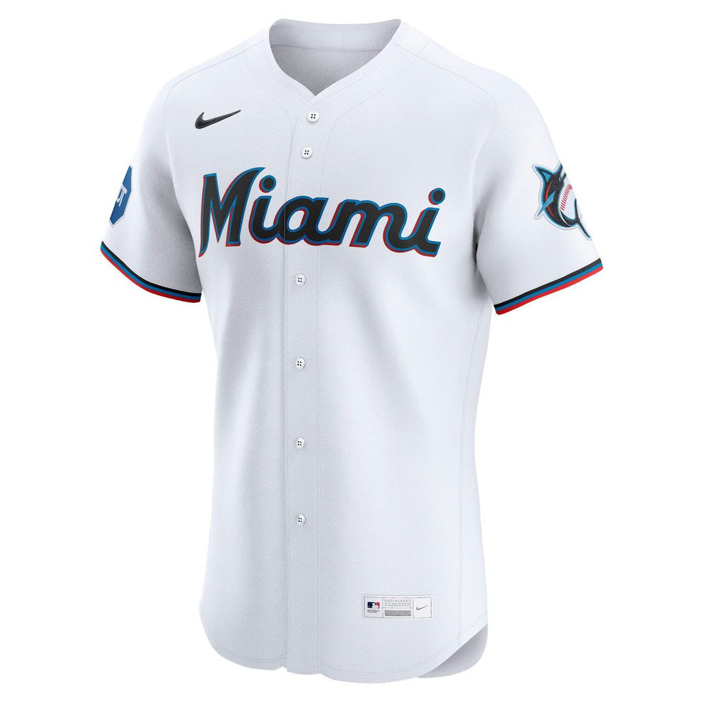 Miami Marlins Nike White Home Elite Jersey