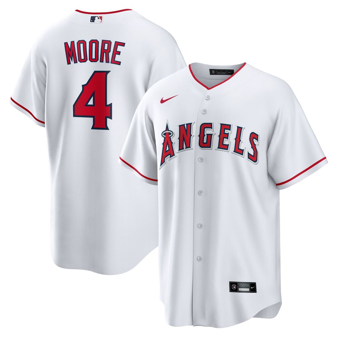 Los Angeles Angels Christian Moore Nike White Home Replica Jersey