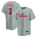 Philadelphia Phillies Bryce Harper Nike Gray Road Replica Jersey