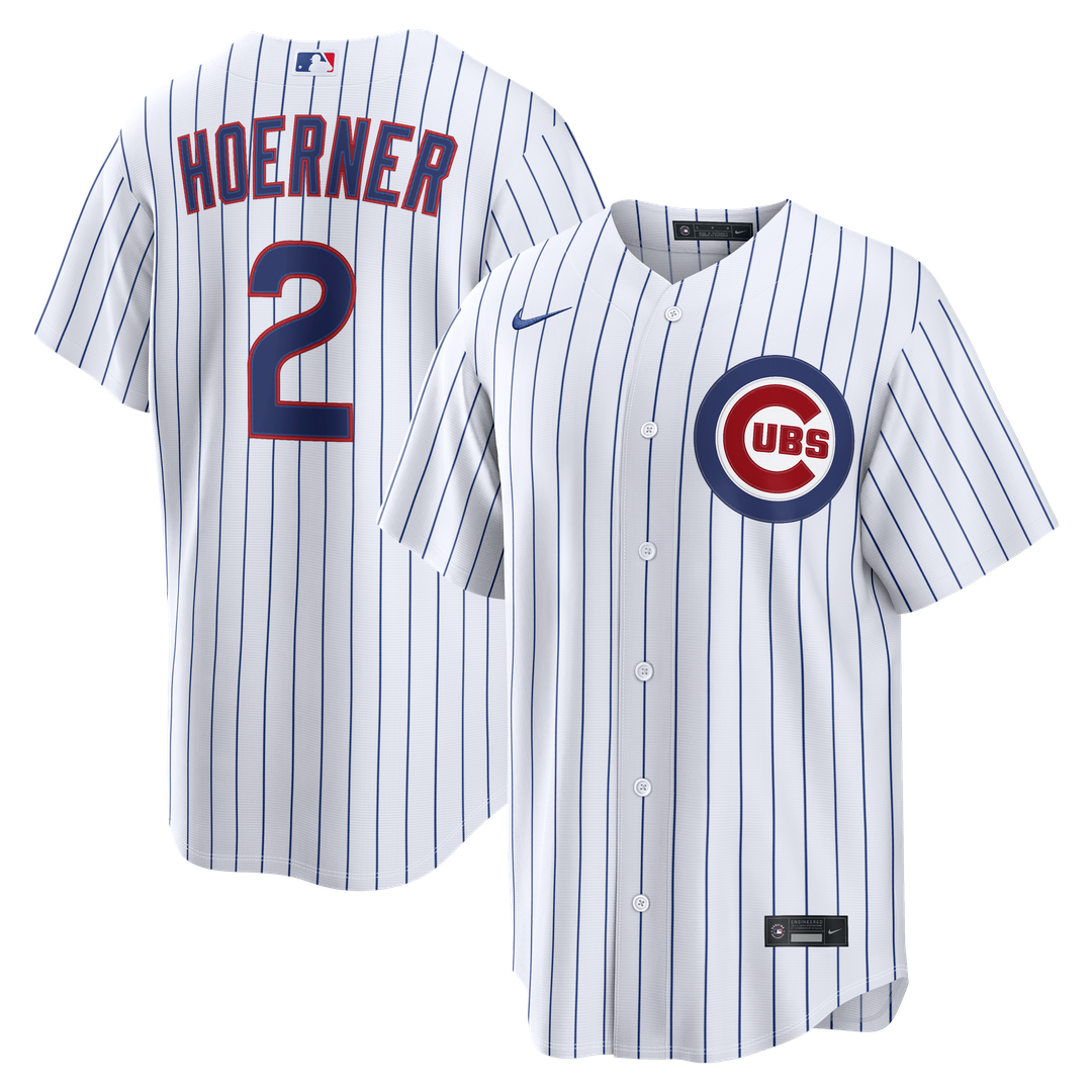 Chicago Cubs Nico Hoerner Nike White Home Replica Jersey