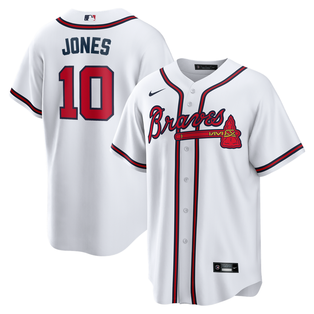 Atlanta Braves Chipper Jones Nike White Home Retired Player Replica Jersey
