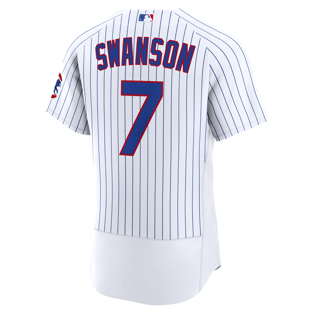 Chicago Cubs Dansby Swanson Nike White Home Authentic Jersey