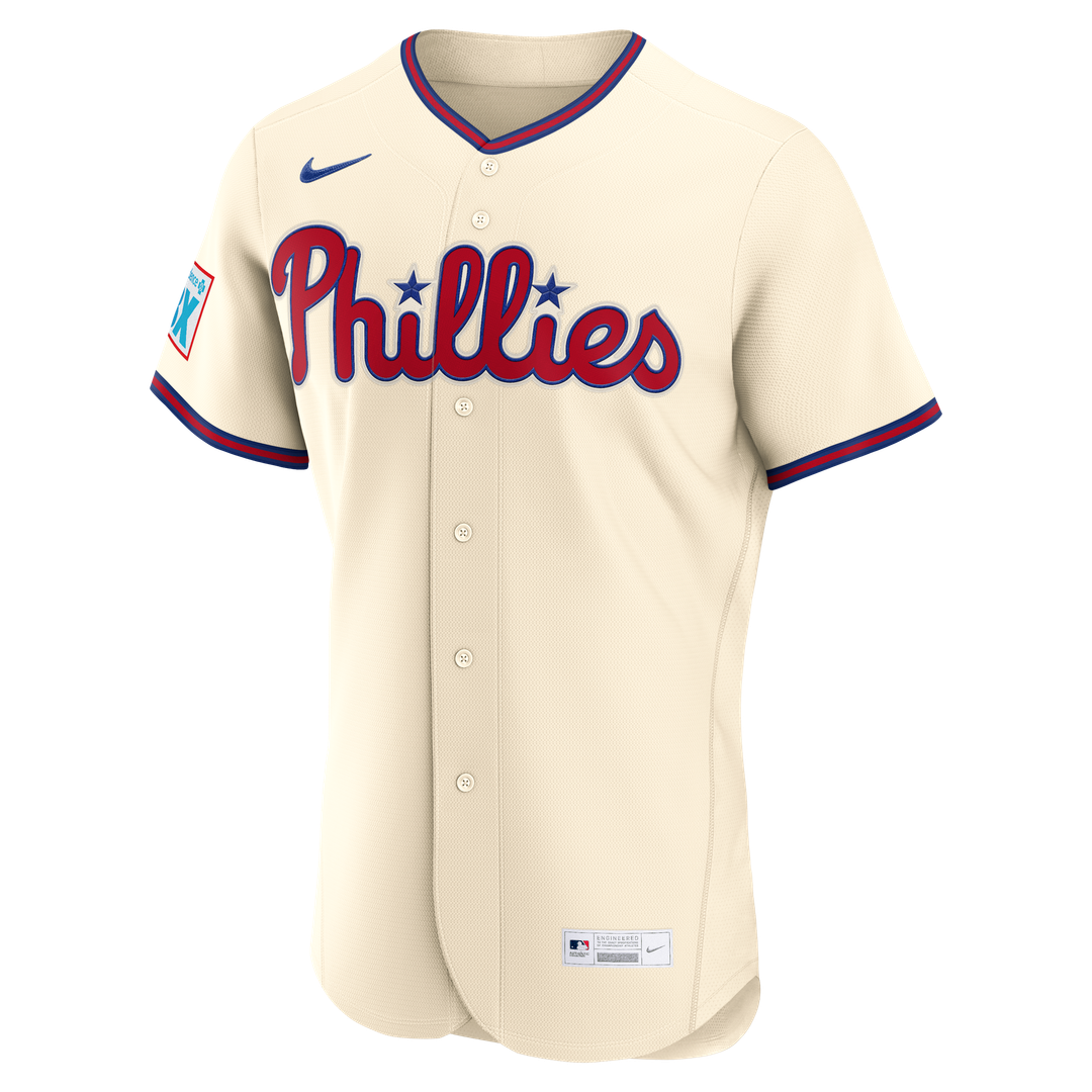 Philadelphia Phillies Bryce Harper Nike White Home Authentic Sponsor Patch Jersey