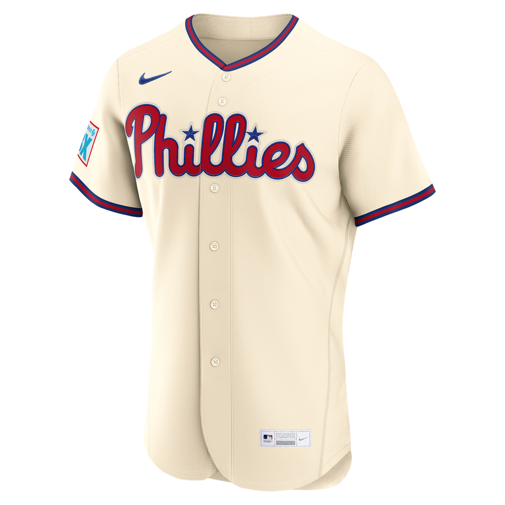 Philadelphia Phillies Bryce Harper Nike Cream Alternate Authentic Sponsor Patch Jersey